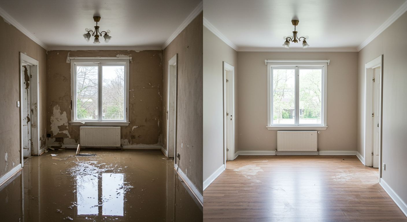 Before and After Flood Restoration