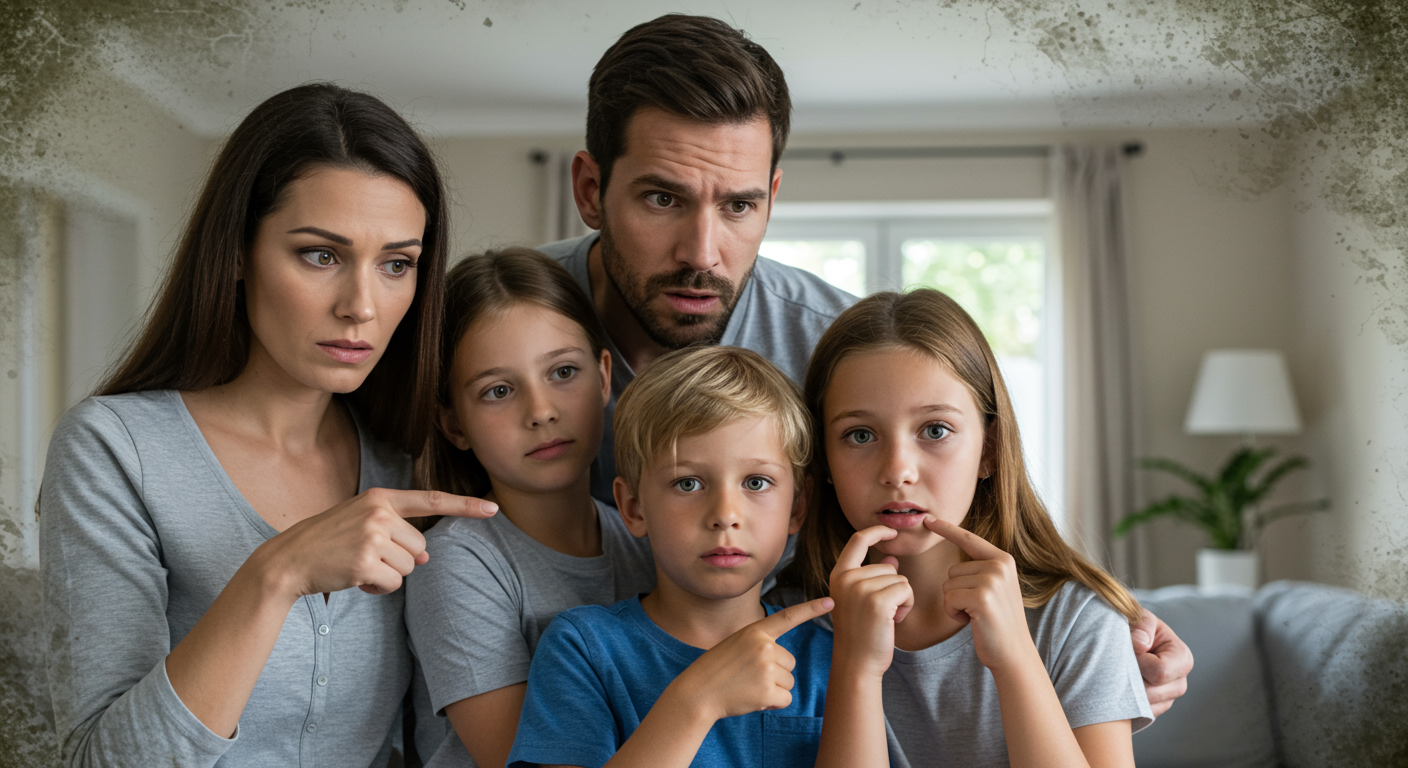 A happy family in their clean, mold-free home, symbolizing the peace of mind that comes with professional mold remediation services.